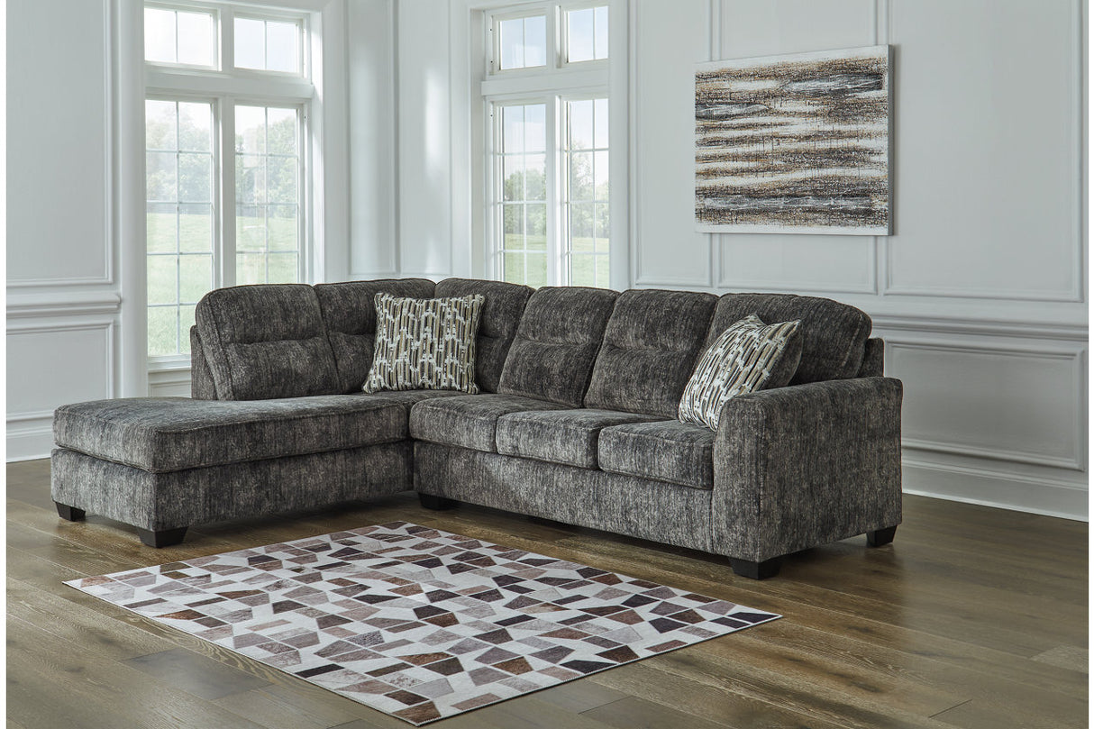 Lonoke Gunmetal 2-Piece LAF Chaise Sectional from Ashley - Luna Furniture