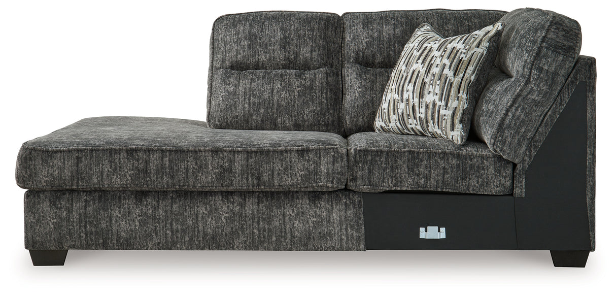 Lonoke Gunmetal 2-Piece Sectional with Ottoman from Ashley - Luna Furniture