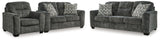 Lonoke Gunmetal Sofa, Loveseat and Oversized Chair from Ashley - Luna Furniture