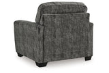 Lonoke Gunmetal Oversized Chair and Ottoman from Ashley - Luna Furniture