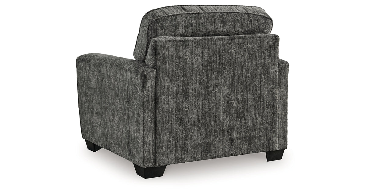 Lonoke Gunmetal Loveseat, Oversized Chair and Ottoman from Ashley Furniture - Luna Furniture