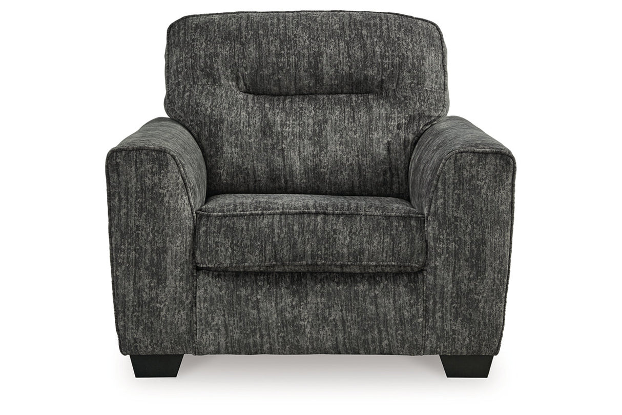 Lonoke Gunmetal Oversized Chair and Ottoman from Ashley - Luna Furniture