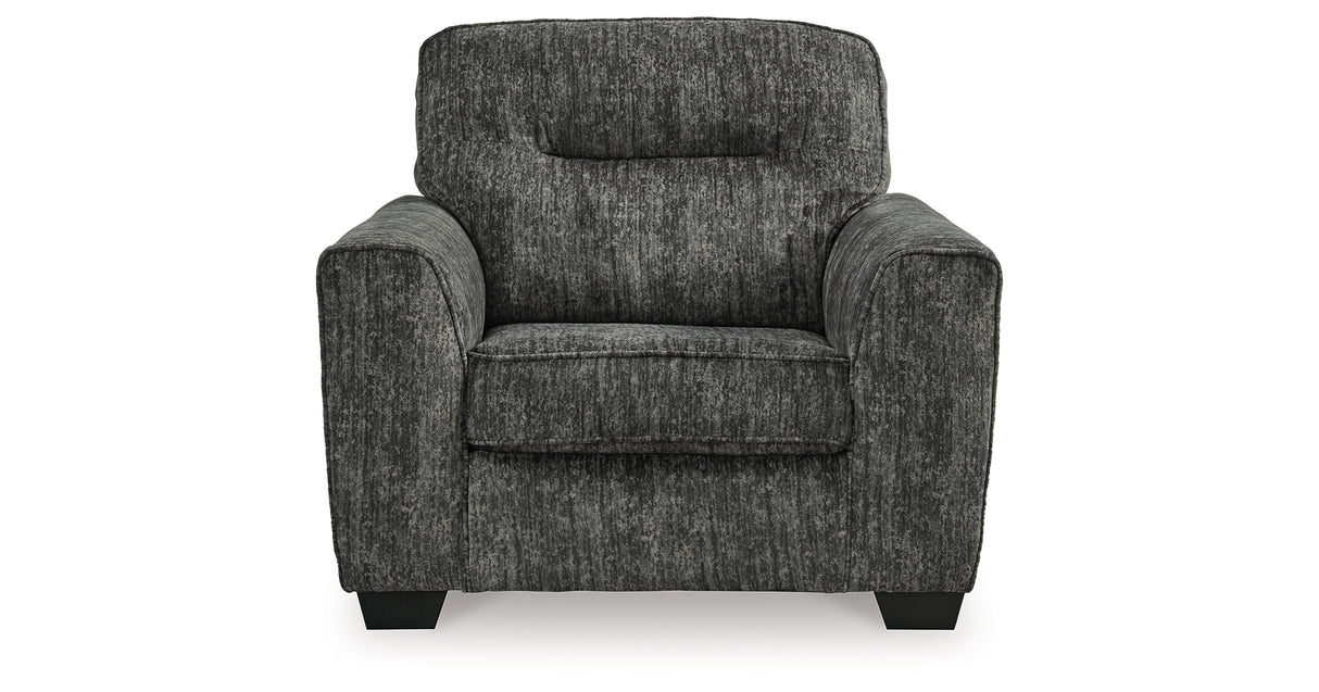 Lonoke Gunmetal 2 Loveseats, Oversized Chair and Ottoman from Ashley Furniture - Luna Furniture