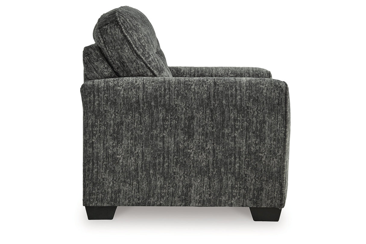 Lonoke Gunmetal Oversized Chair and Ottoman from Ashley - Luna Furniture