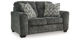 Lonoke Gunmetal 2 Loveseats, Oversized Chair and Ottoman from Ashley Furniture - Luna Furniture