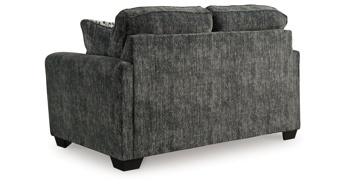 Lonoke Gunmetal 2 Loveseats, Oversized Chair and Ottoman from Ashley Furniture - Luna Furniture