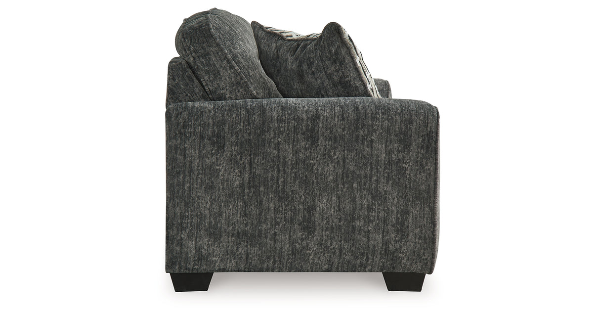 Lonoke Gunmetal Loveseat from Ashley Furniture - Luna Furniture