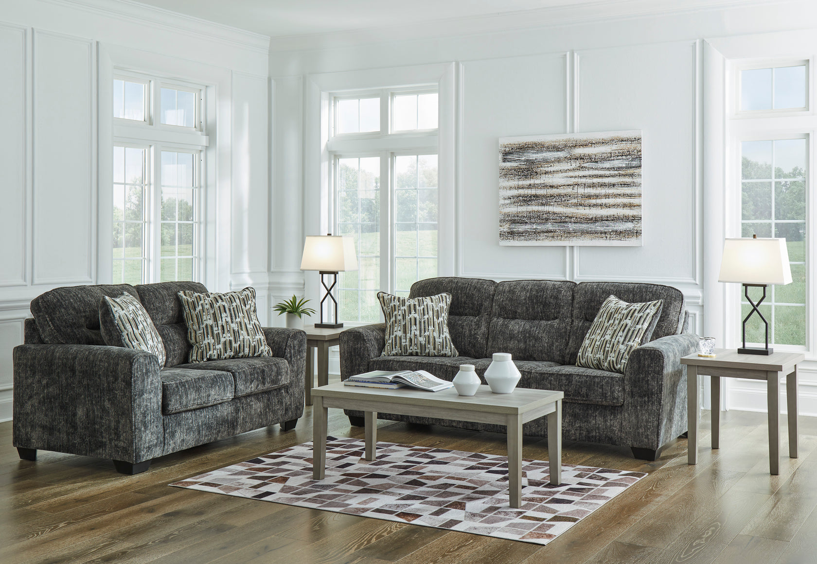 Lonoke Gunmetal Living Room Set from Ashley - Luna Furniture