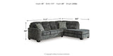 Lonoke Gunmetal 2-Piece Sectional with Ottoman from Ashley - Luna Furniture
