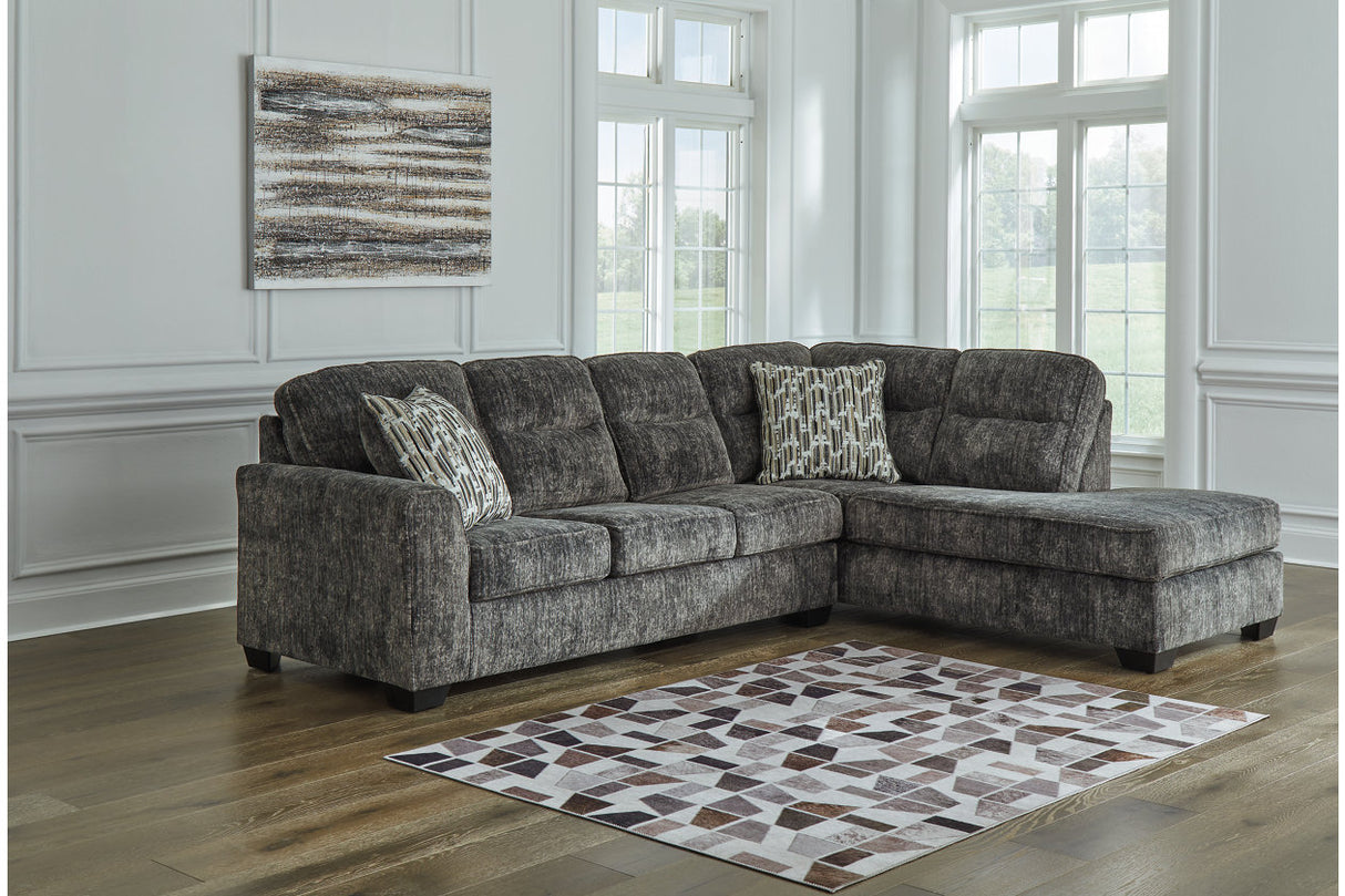Lonoke Gunmetal 2-Piece RAF Chaise Sectional from Ashley - Luna Furniture