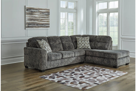 Lonoke Gunmetal 2-Piece RAF Chaise Sectional from Ashley - Luna Furniture