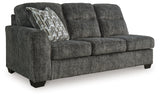 Lonoke Gunmetal 2-Piece Sectional with Ottoman from Ashley - Luna Furniture