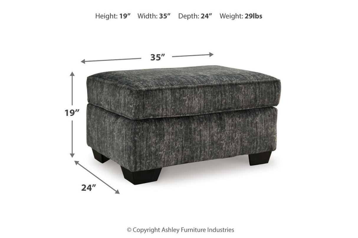 Lonoke Gunmetal Oversized Chair and Ottoman from Ashley - Luna Furniture