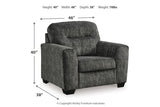 Lonoke Gunmetal Oversized Chair and Ottoman from Ashley - Luna Furniture