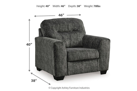 Lonoke Gunmetal Oversized Chair and Ottoman from Ashley - Luna Furniture