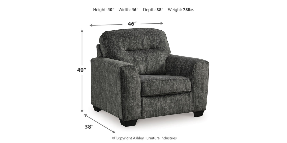 Lonoke Gunmetal 2 Loveseats and Chair from Ashley Furniture - Luna Furniture