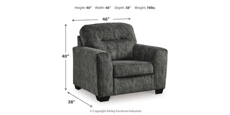 Lonoke Gunmetal 2 Loveseats and Chair from Ashley Furniture - Luna Furniture