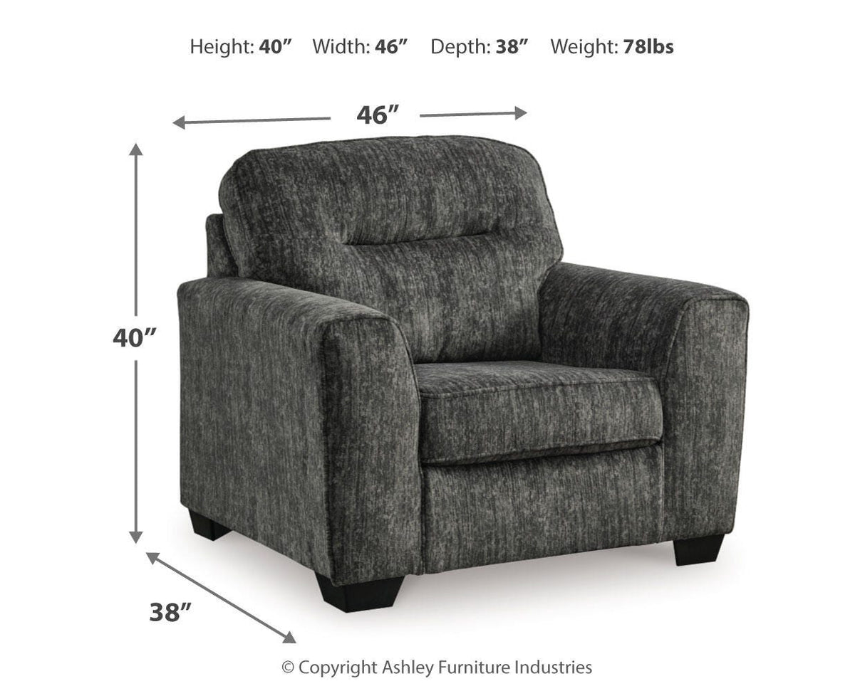 Lonoke Gunmetal Oversized Chair and Ottoman from Ashley Furniture - Luna Furniture