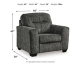 Lonoke Gunmetal Oversized Chair and Ottoman from Ashley Furniture - Luna Furniture