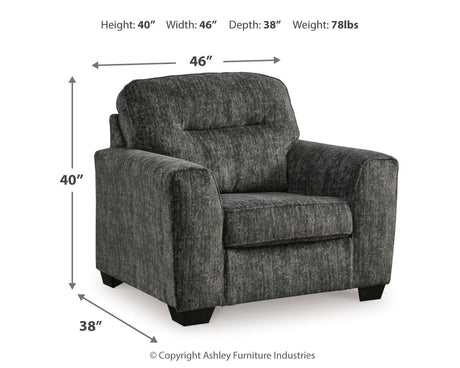 Lonoke Gunmetal Oversized Chair and Ottoman from Ashley Furniture - Luna Furniture