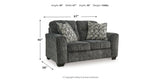 Lonoke Gunmetal 2 Loveseats and Chair from Ashley Furniture - Luna Furniture