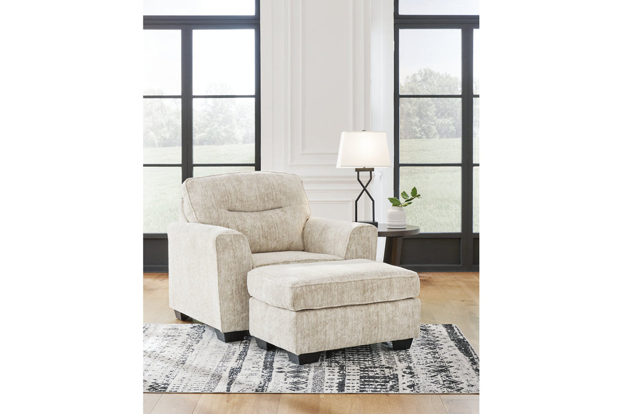 Lonoke Parchment Oversized Chair and Ottoman – Luna Furniture