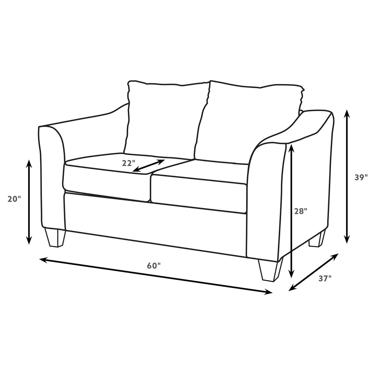 Salizar Gray Flared Arm Loveseat from Coaster - Luna Furniture