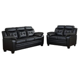 Finley Black Upholstered Pillow Top Arm Living Room Set from Coaster - Luna Furniture