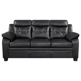 Finley Black Upholstered Pillow Top Arm Living Room Set from Coaster - Luna Furniture