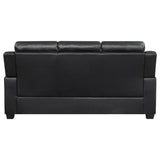 Finley Black Upholstered Pillow Top Arm Living Room Set from Coaster - Luna Furniture