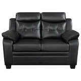 Finley Black Upholstered Pillow Top Arm Living Room Set from Coaster - Luna Furniture