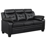 Finley Black Upholstered Pillow Top Arm Living Room Set from Coaster - Luna Furniture