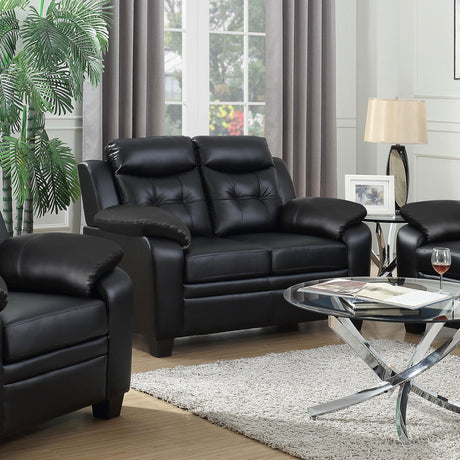 Finley Black Tufted Upholstered Loveseat from Coaster - Luna Furniture