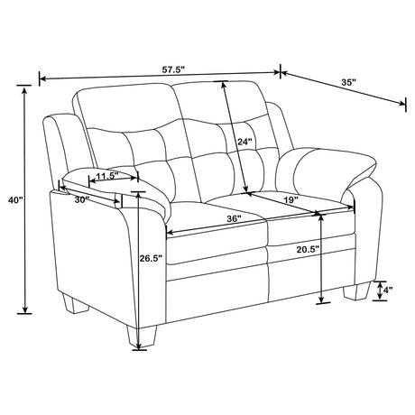 Finley Black Tufted Upholstered Loveseat from Coaster - Luna Furniture