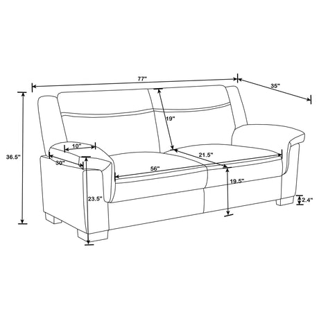 Arabella Gray Pillow Top Upholstered Sofa from Coaster - Luna Furniture