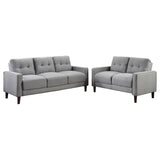 Bowen Gray 2-Piece Upholstered Track Arms Tufted Sofa Set from Coaster - Luna Furniture