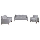 Bowen Gray 3-Piece Upholstered Track Arms Tufted Sofa Set from Coaster - Luna Furniture
