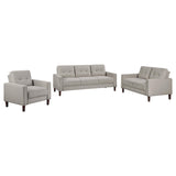 Bowen Beige 3-Piece Upholstered Track Arms Tufted Sofa Set from Coaster - Luna Furniture