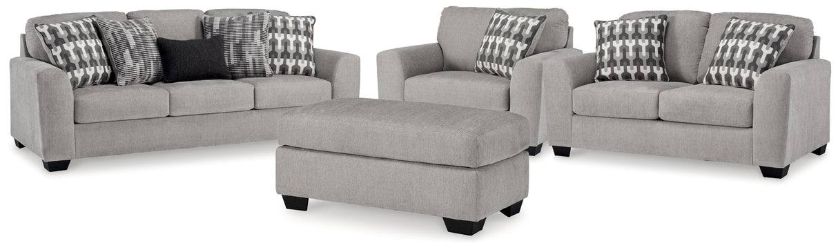 Avenal Park Sofa, Loveseat, Chair and Ottoman in Flannel from Ashley - Luna Furniture