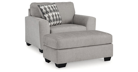 Avenal Park Chair and Ottoman in Flannel from Ashley - Luna Furniture