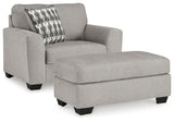 Avenal Park Chair and Ottoman in Flannel from Ashley - Luna Furniture