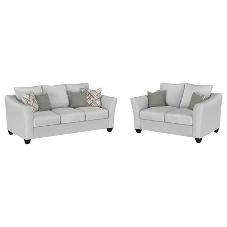 Salizar Sand Upholstered 2-Piece Track Arm Fabric Sofa Set from Coaster - Luna Furniture