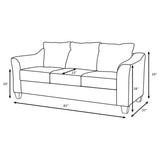 Salizar Sand Upholstered 3-Piece Track Arm Fabric Sofa Set from Coaster - Luna Furniture