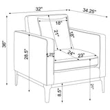 Apperson Light Gray Cushioned Back Arm Chair from Coaster - Luna Furniture
