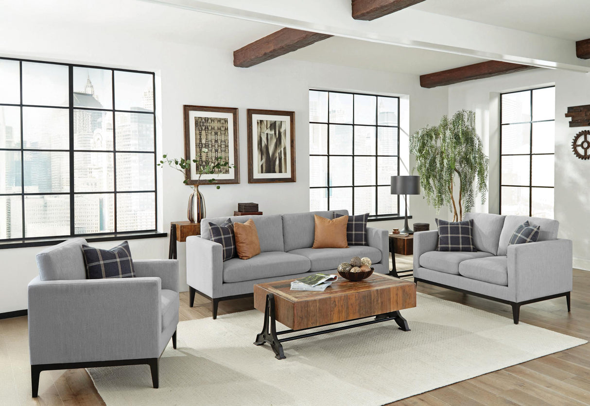 Apperson Light Gray Cushioned Back Arm Chair from Coaster - Luna Furniture