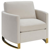 Corliss Beige and Rose Brass 3-Piece Arched Arms Living Room Set from Coaster - Luna Furniture