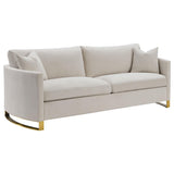Corliss Beige Upholstered Arched Arms Sofa from Coaster - Luna Furniture