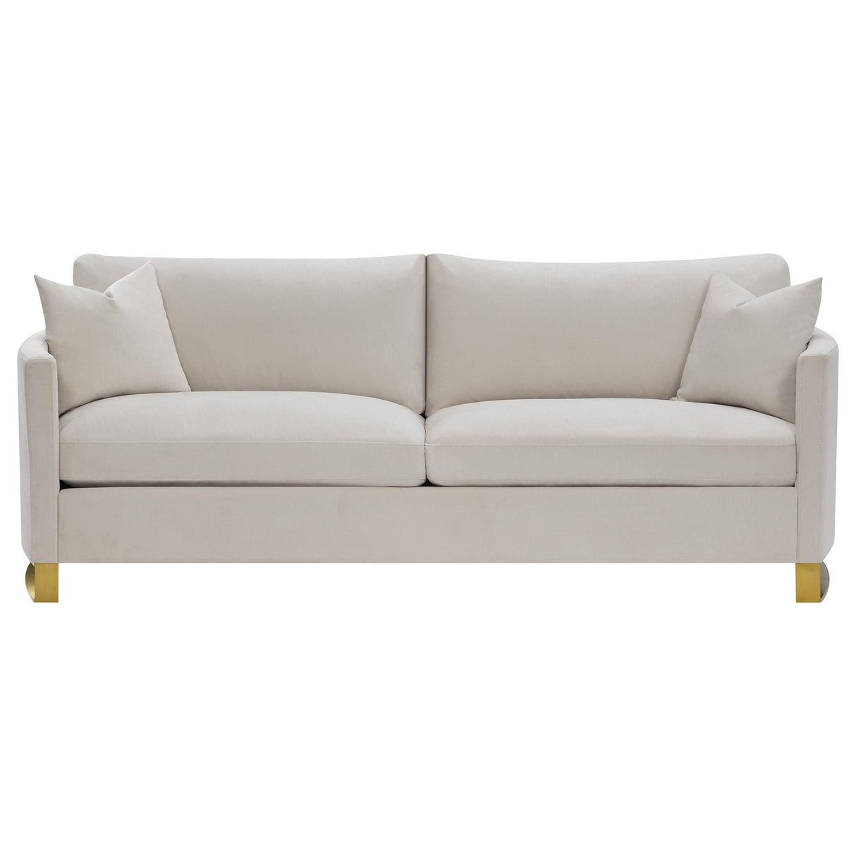 Corliss Beige Upholstered Arched Arms Sofa from Coaster - Luna Furniture