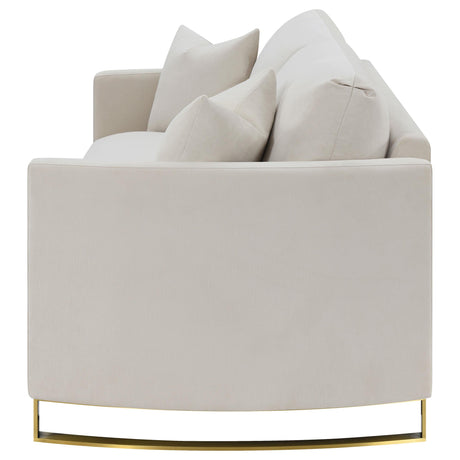 Corliss Beige Upholstered Arched Arms Sofa from Coaster - Luna Furniture