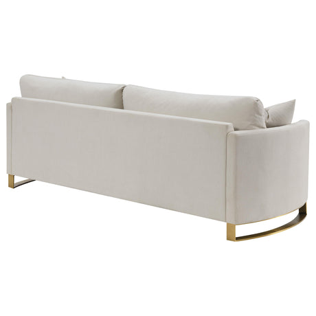 Corliss Beige Upholstered Arched Arms Sofa from Coaster - Luna Furniture